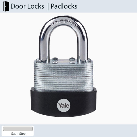 Yale Y125- Laminated SS body padlock with hardened Steel Shackle Series 